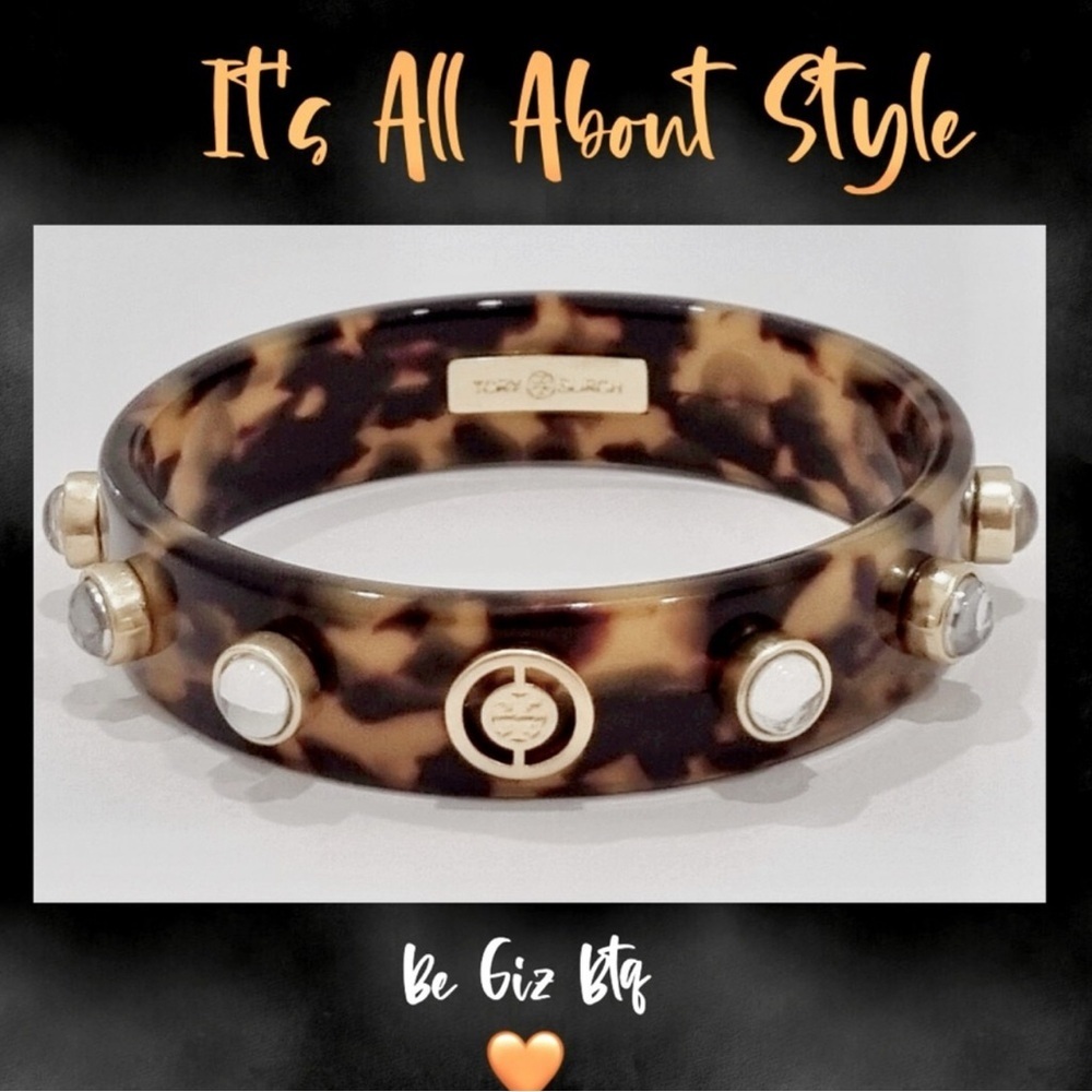 Authentic Tory Burch Split Circle & Hearts Resin … - image 1